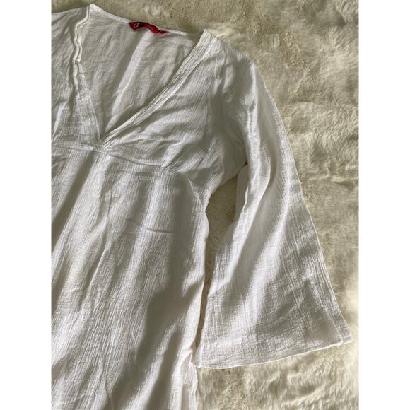 Arnaldo White Cotton Gauze  V-Neck Tunic Cover‎ Up 0 - Picture 6 of 10